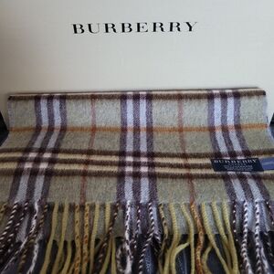Burberry London Nova Check Scarf - 100% Cashmere- Made in England
